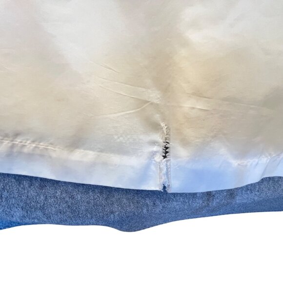 Vintage Ivory Trench Coat With Floral Cuffs Size 13/14 - Picture 10 of 13